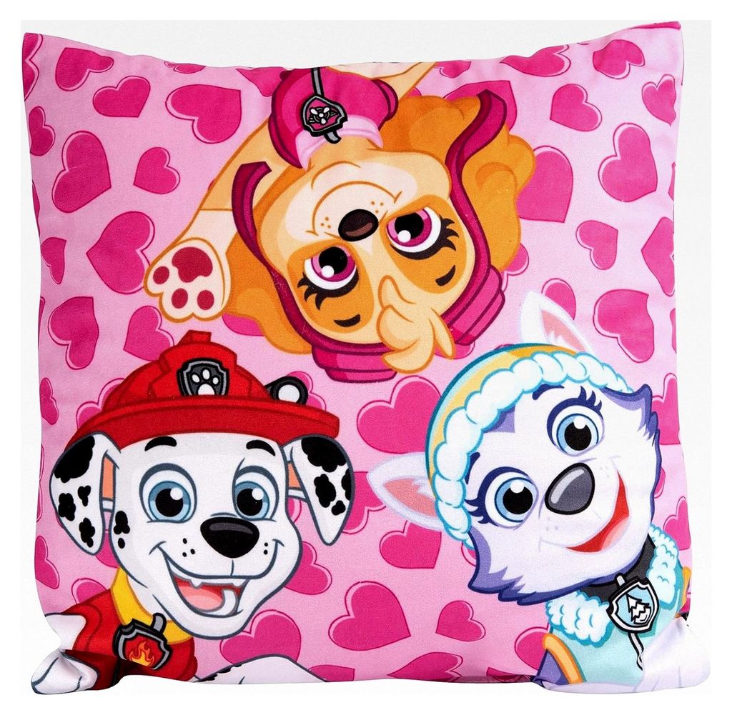 Paw Patrol Kissen – Mädchenzeit - Dekokissen Zierkissen Kopfkissen Rosa 30 x 30 cm