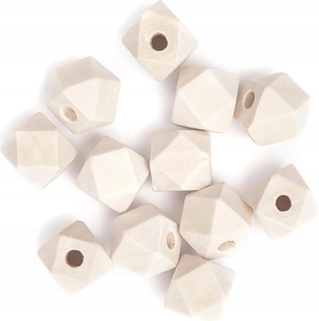 Perline Geometriche in Legno 12mm - 12 Pezzi per Gioielli Fai da Te