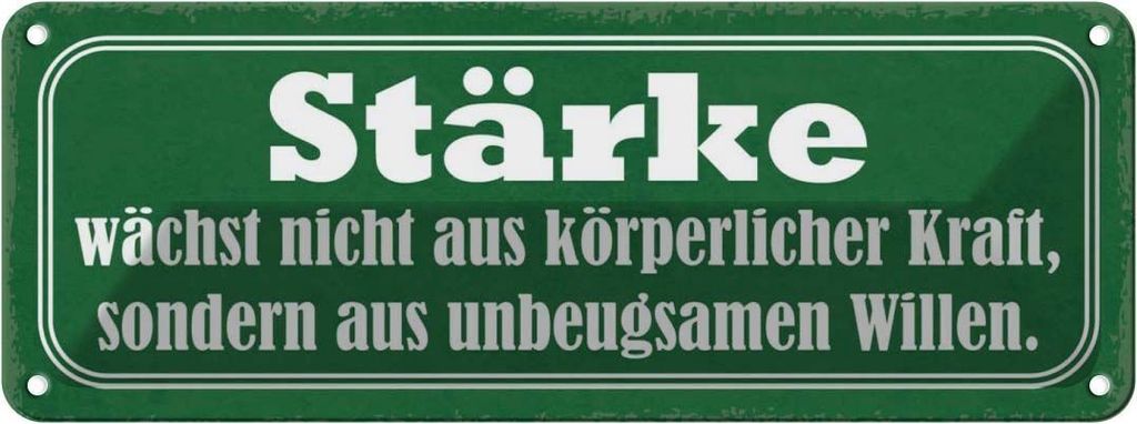 vianmo Blechschild 10x27 cm Stärke wächst nicht aus Kraft Dekoration Spruch Zitat