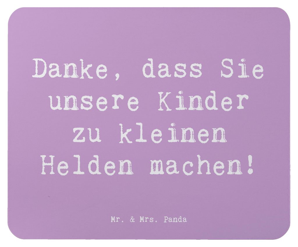 Mr. & Mrs. Panda Mauspad Spruch Erzieher Heldenmacher - Produktbild 