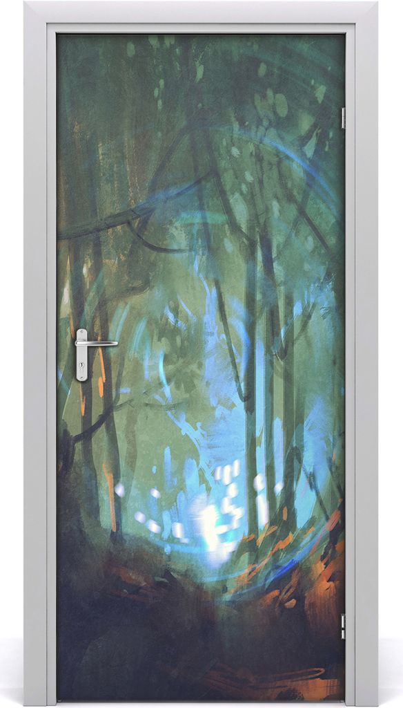 Tulup Türaufkleber 95x205 cm Dekorative Aufkleber Selbstklebend Wasserdichte Tapete Abnehmbar Schlafzimmer Wohnzimmer Wohnkultur - mystischer Wald