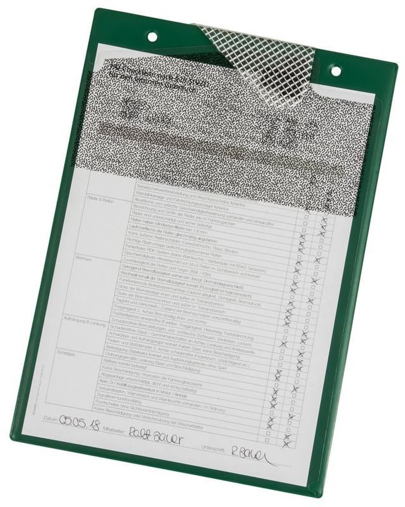 Auftragstasche "Secure", DIN A 4, mit Schlüsselfach und Pixelung, aus hochfester Klarsichtfolie mit Einreißschutz, Grün, Verpackungseinheit: 10 STK