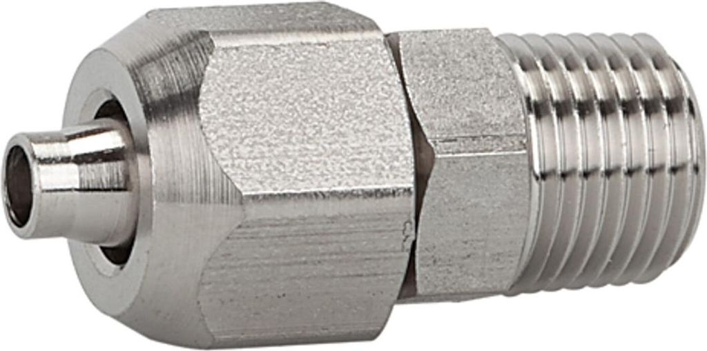 Riegler Gerade Einschraubverschraubung R 3/8 a., Schlauch 10/8, ES 1.4404