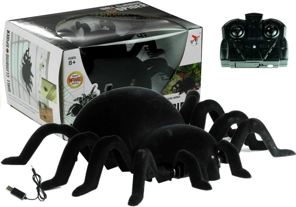Araignée RC Interactive à Télécommande avec Yeux LED et Rotation 360