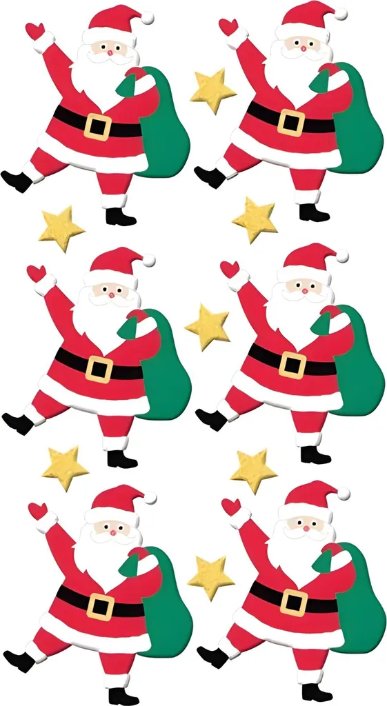 Stickers Noël Pères Noël Stick-On's Heyda 7,5x16,5cm Motifs Variés