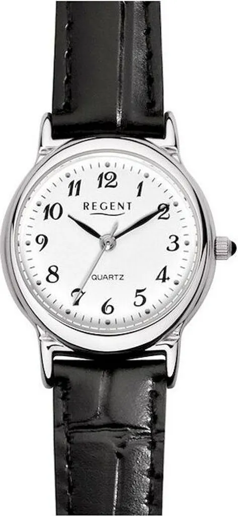 Montre Femme Regent URF013 Bracelet Cuir Noir Verre Minéral Durable