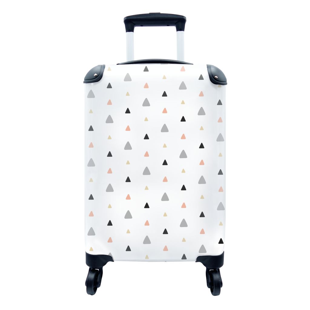 MuchoWow Koffer Handgepäck Trolley Rollkoffer Kleine Reisekoffer mit 4 Rollen - Dreieck - Muster - Farben - Cabin Size < 55x40x23 cm & 55x40x20 ...