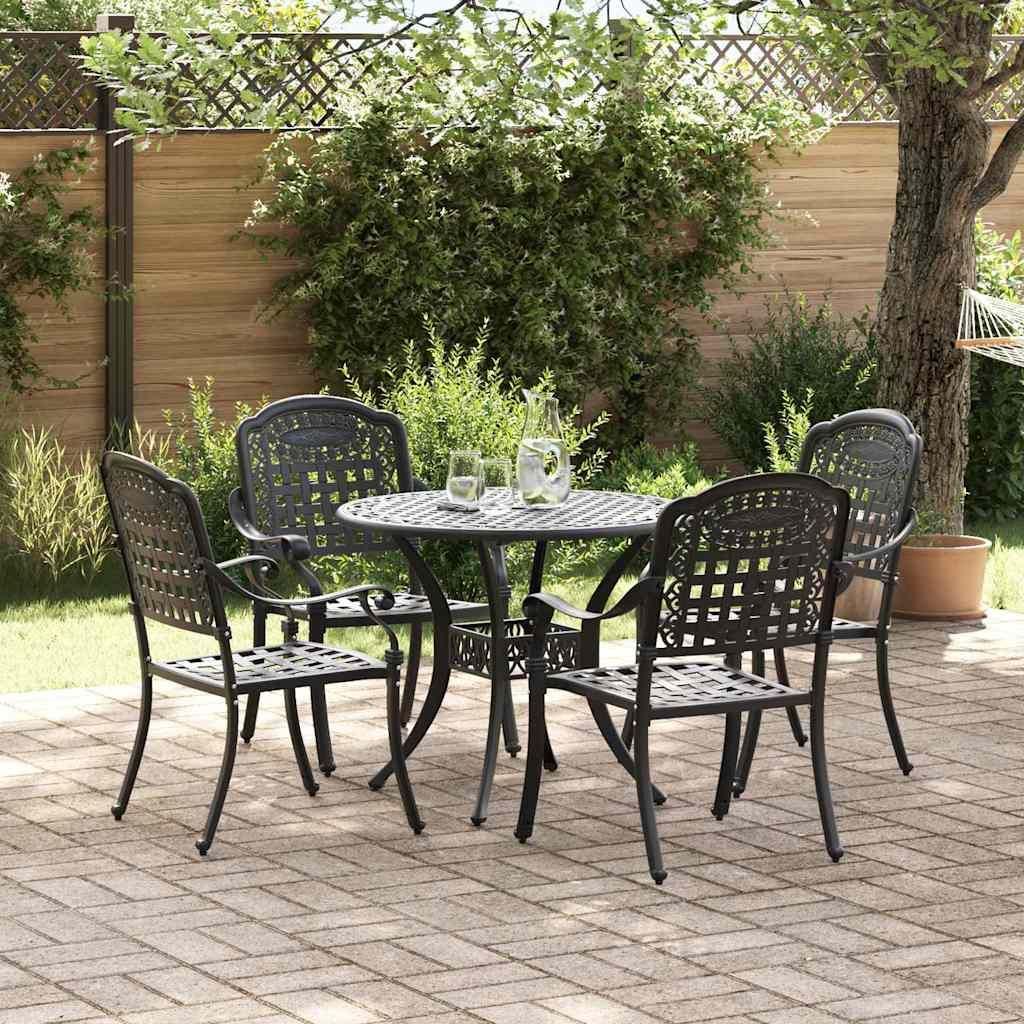 Maison Exclusive - Garten Essgruppe 5 pcs Schwarz Aluminium