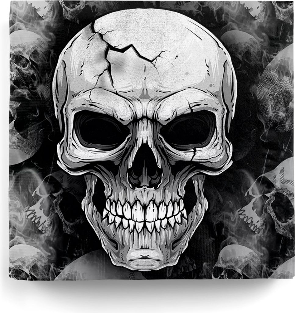 Scary Skull Totenkopf Servietten für Halloween 12 St.