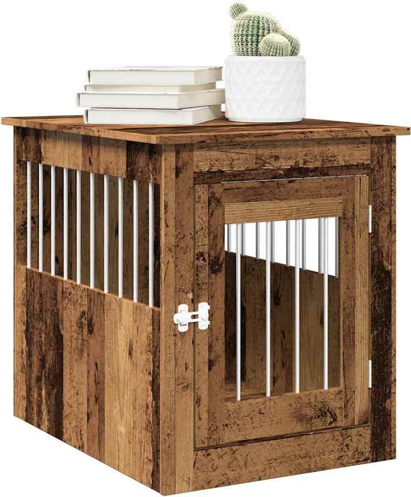 Design Hundekäfig im Möbelstil Altholz-Optik 55x75x65 cm Holzwerkstoff, Hunde-Transportboxen 2024 Neu