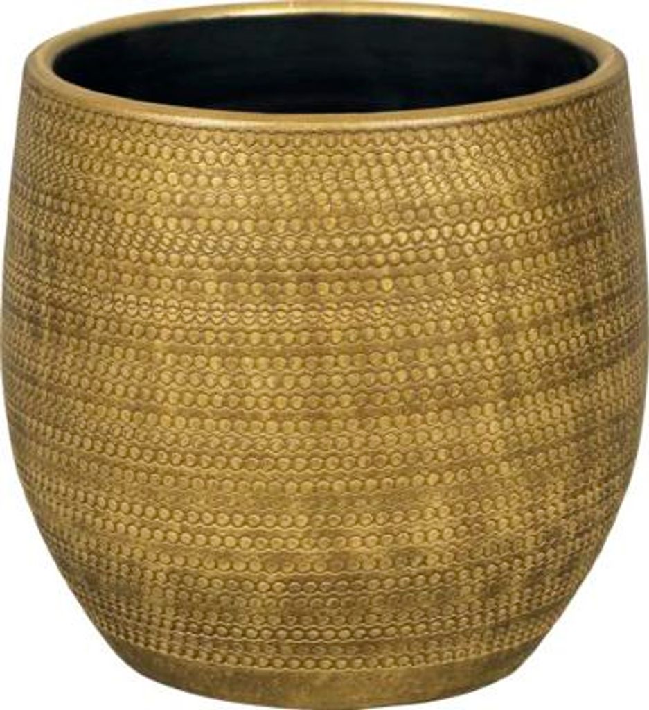 Blumentopf Passion for Pottery Boaz Steinzeug Ø 24 cm H 22 cm gold