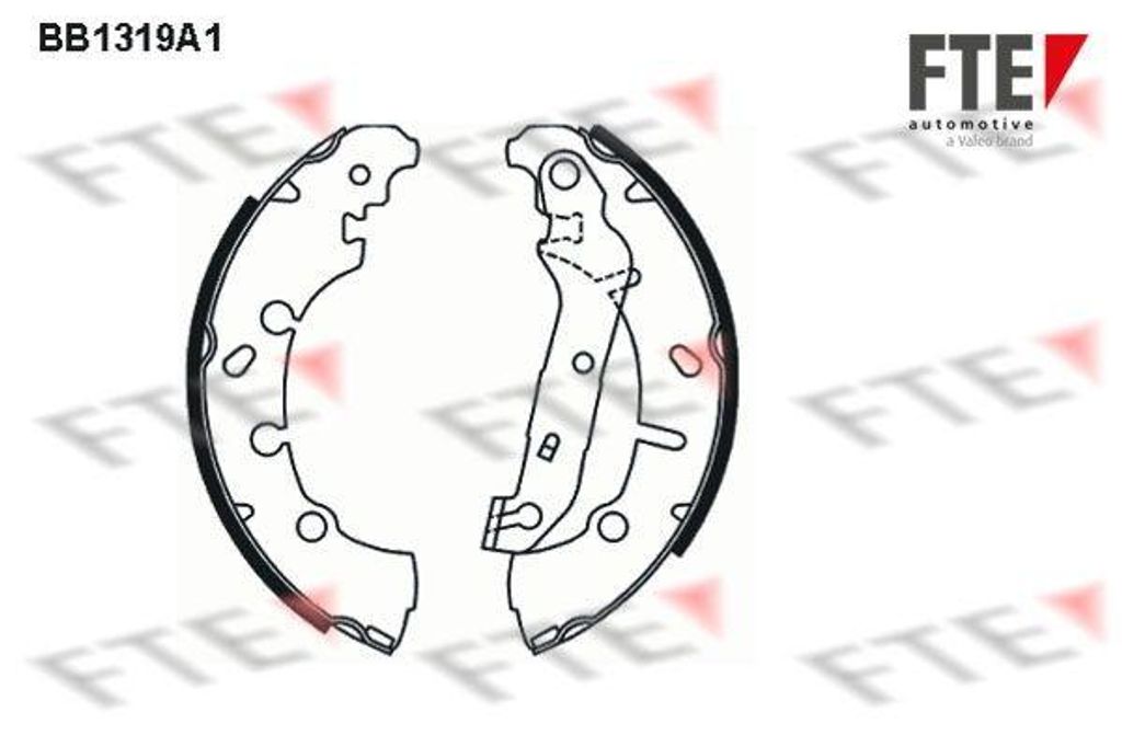 FTE Bremsbackensatz Trommelbremse Hinten für FORD Fiesta Mk5 Schrägheck (JH1, JD1, JH3, JD3) 203mm 9100080
