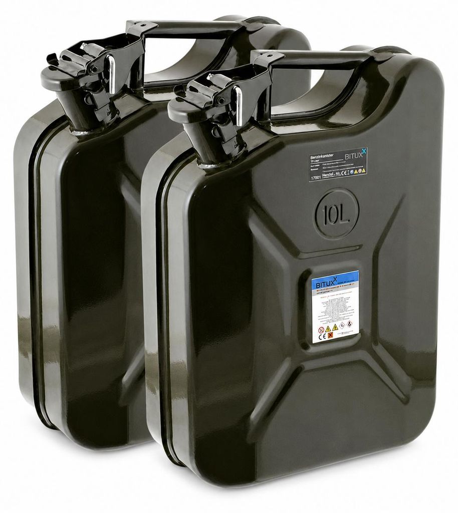 Bituxx 2x Kraftstoffkanister Metall 10 Liter Olive MS-17364 Produktbild  KI-generiertes Bild