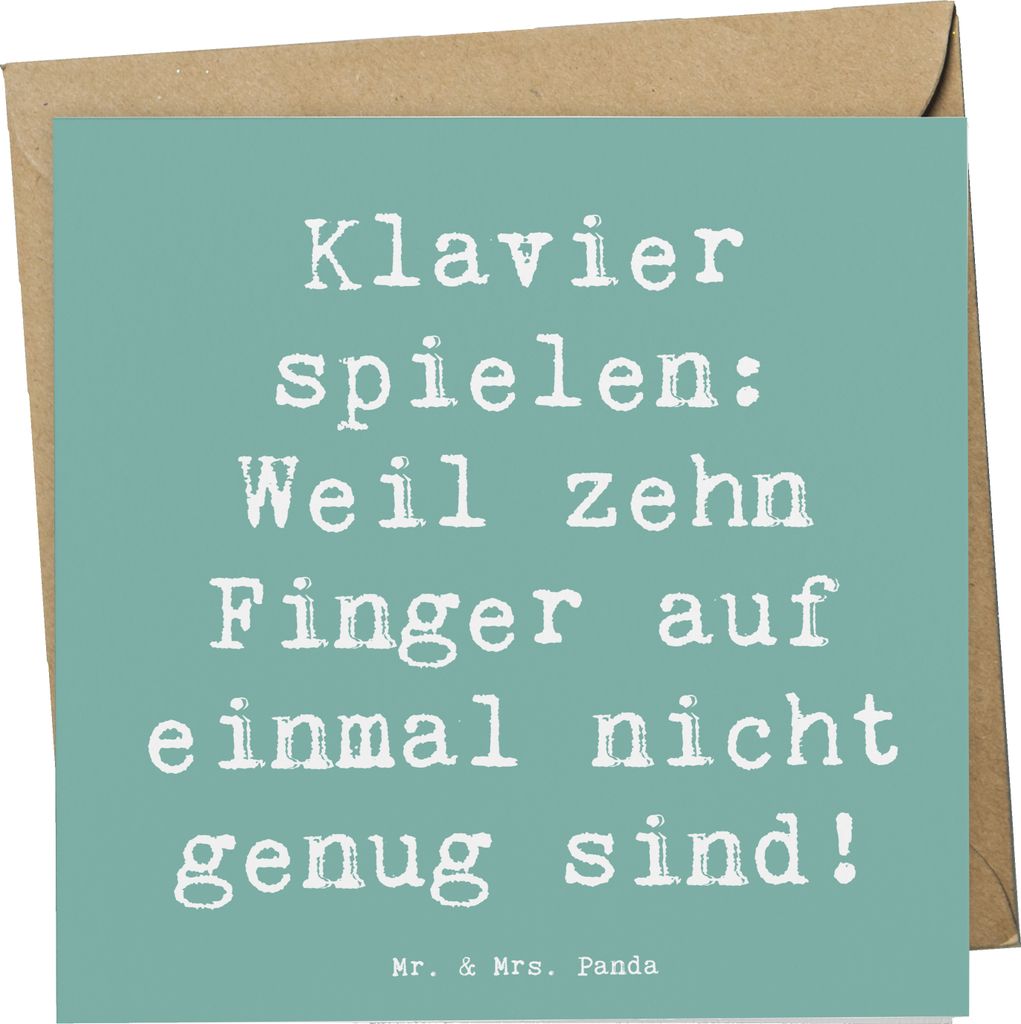 Mr. & Mrs. Panda Glückwunschkarte Spruch Klavier Magie - Meeresbrise - Geschenk, Musik, Klangwelt, Fingerfertigkeit, Konzert, Koordination, faltka...