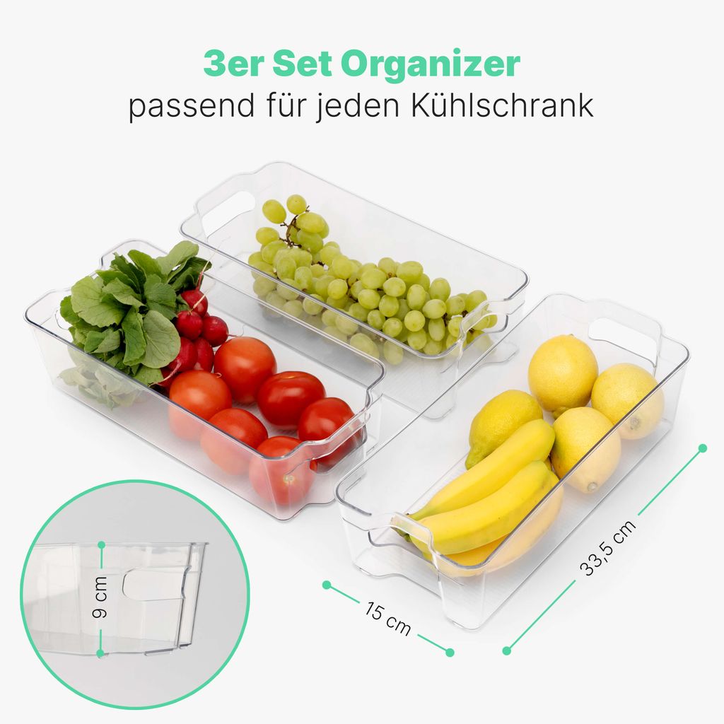 classbach® Kühlschrank Organizer 3er Set