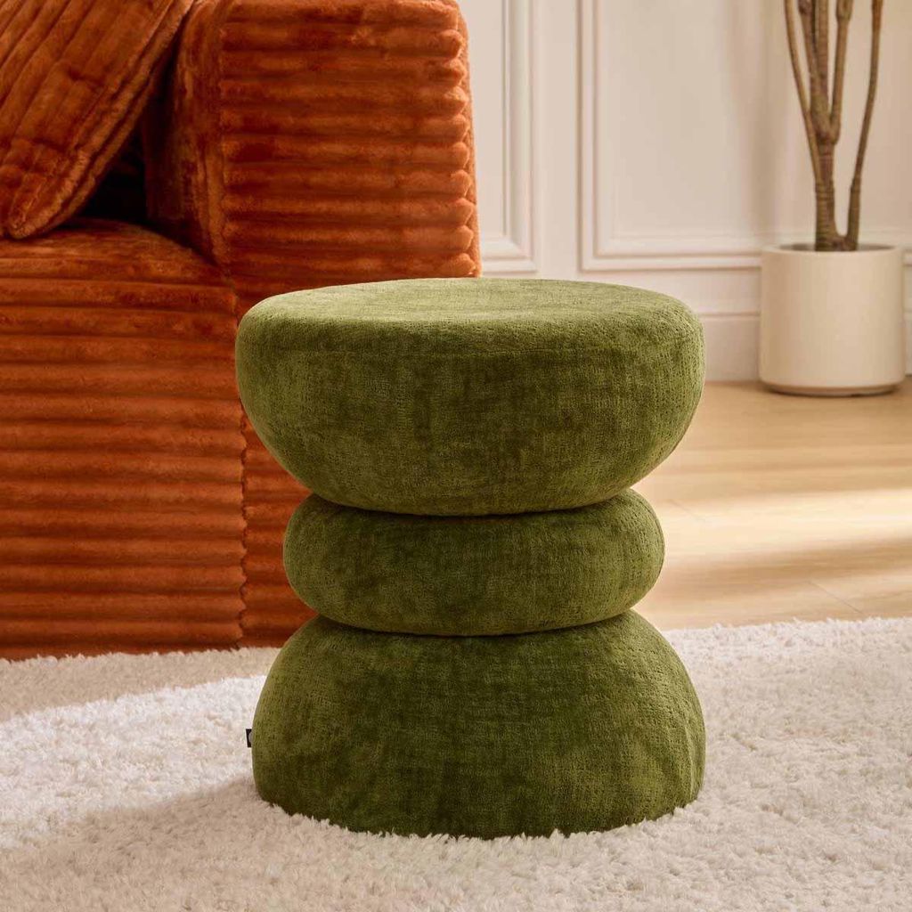 Eazy Living, taburet "Totem", priemer 36 cm, farba: zelená Obrázok produktu 