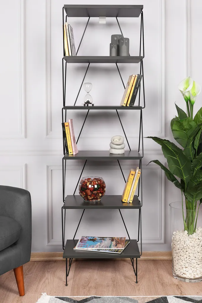Bibliothèque Balaban Anthracite 165 cm : Finissez-en avec le désordre