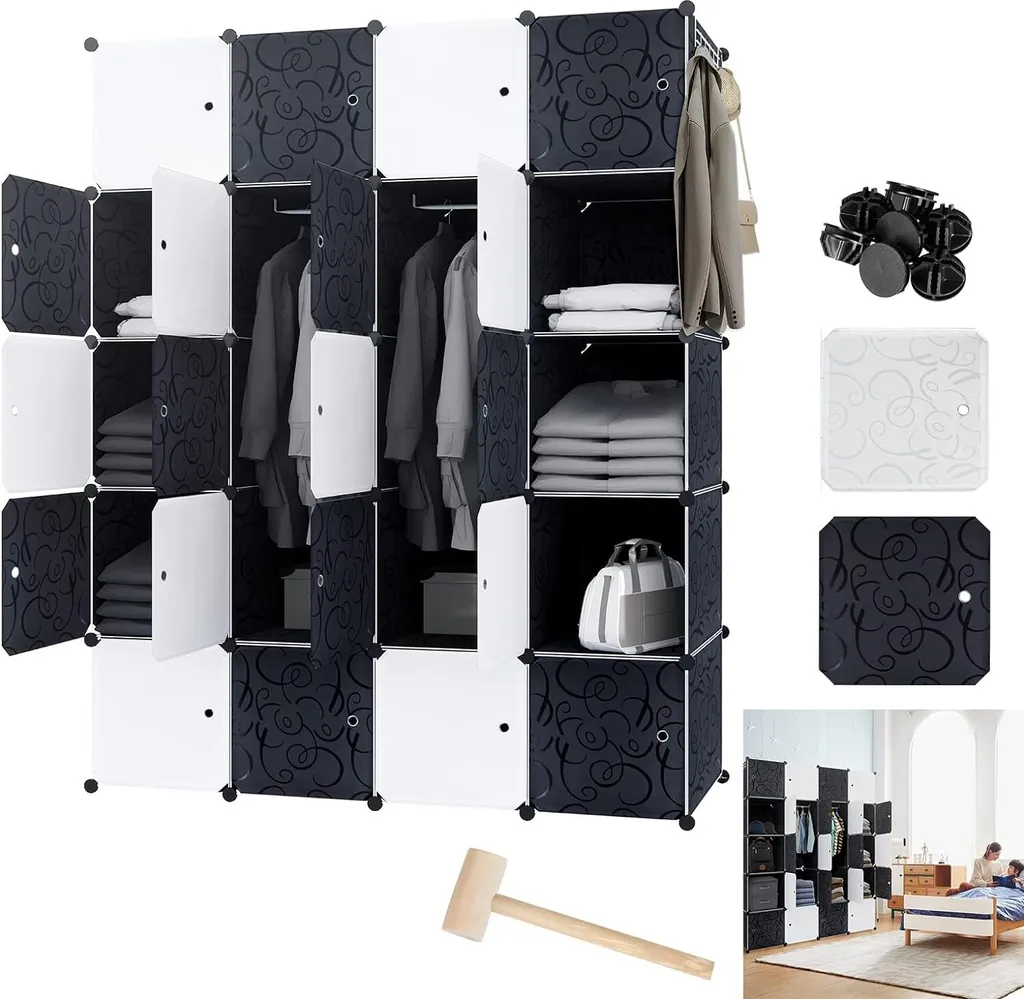Vestiaire en Plastique pour Chambre et Rangement d'Appoint Modulable