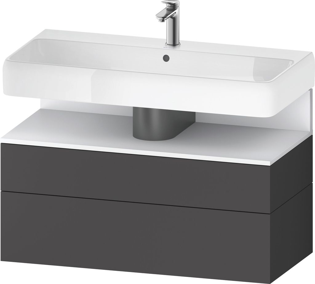 Duravit Qatego Waschtischunterbau, 1 Auszug und 1 Schublade, 990x470x590mm, Nische Weiß Matt, QA4395018490010