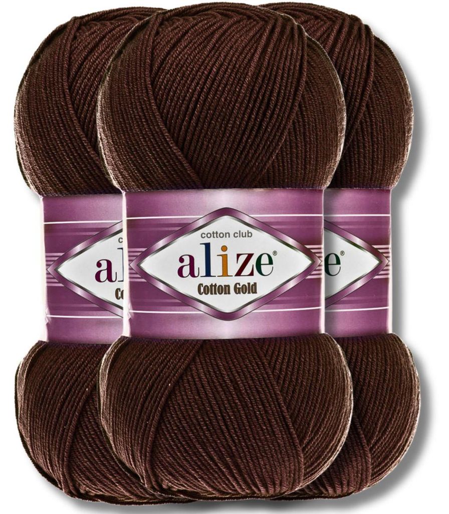 Alize 3x 100g Baumwolle Gold Wolle, Uni, Häkeln, Stricken (26)