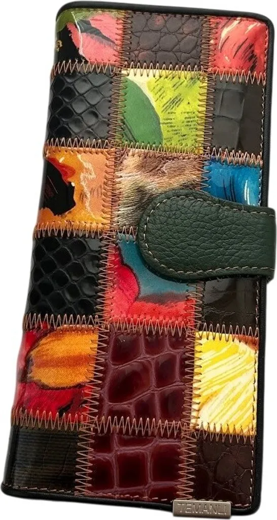 TEMANLI Portafoglio Patchwork Donna KP36475 - Must-Have Stagionale