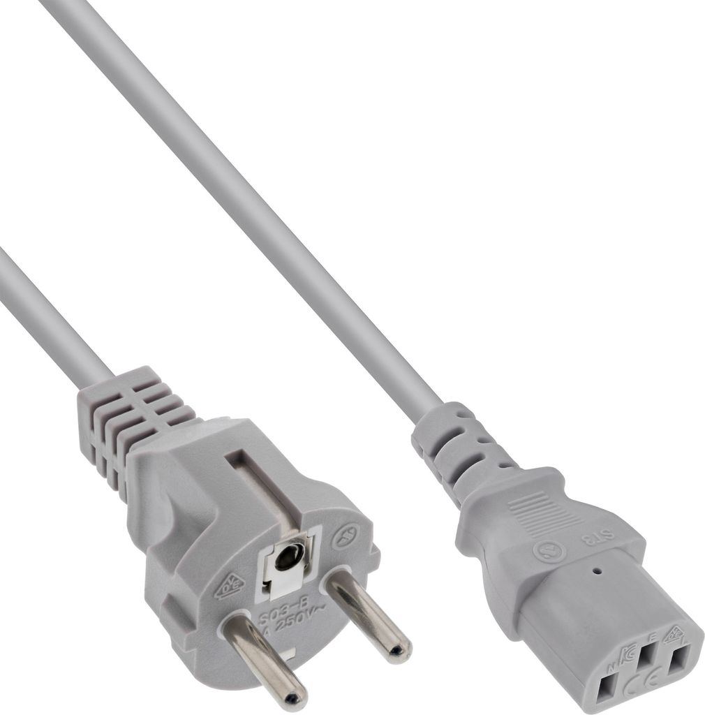 InLine Netzkabel, Schutzkontakt gerade auf Produktbild 
