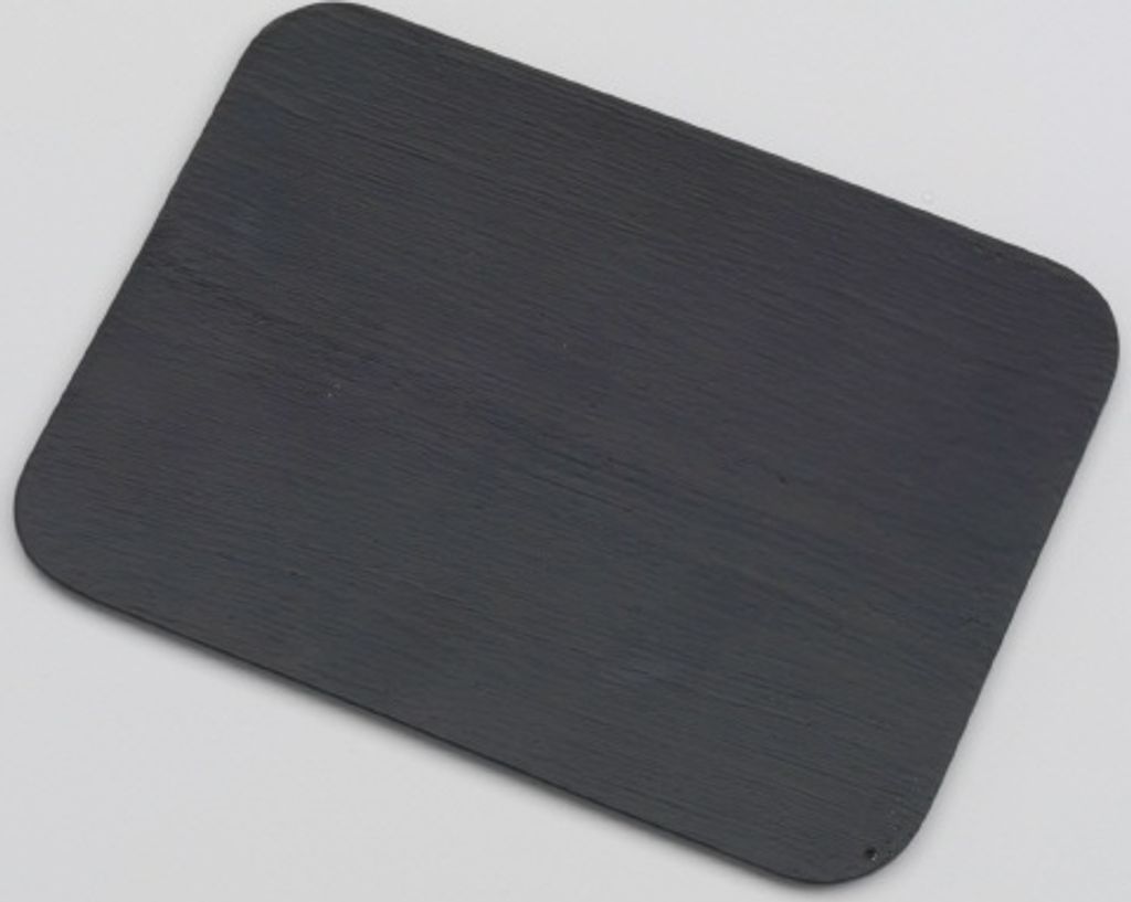 Kerzenteller Flachteller Rechteckig Alu gebürstet Schwarz 13,5 x 10 cm ideal für Kerzen, Taufkerzen, Hochzeitskerzen, Trauerkerzen