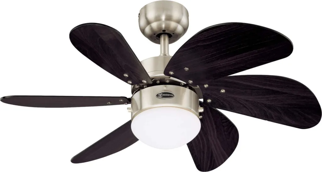 Ventilatore da soffitto Turbo Swirl Cromo 76 cm con Luce e Catenelle