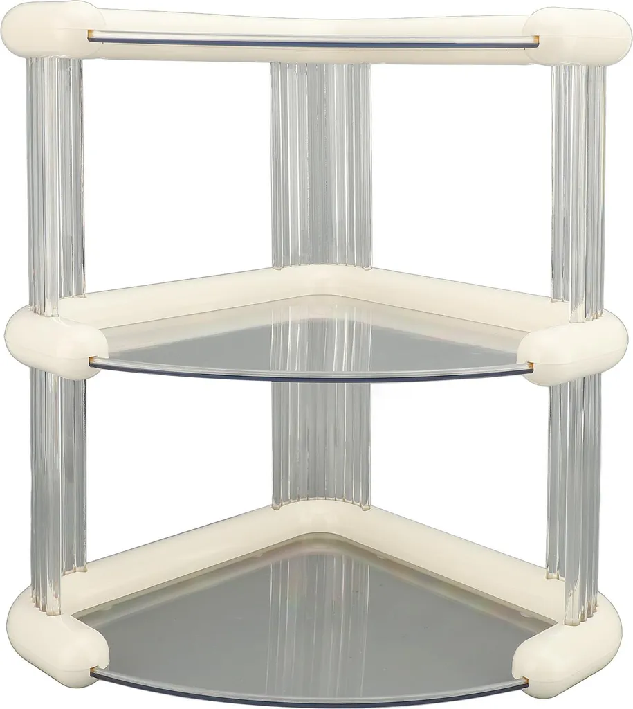 Étagère d'angle 3 niveaux pour bureau et cuisine blanc élégant modulable