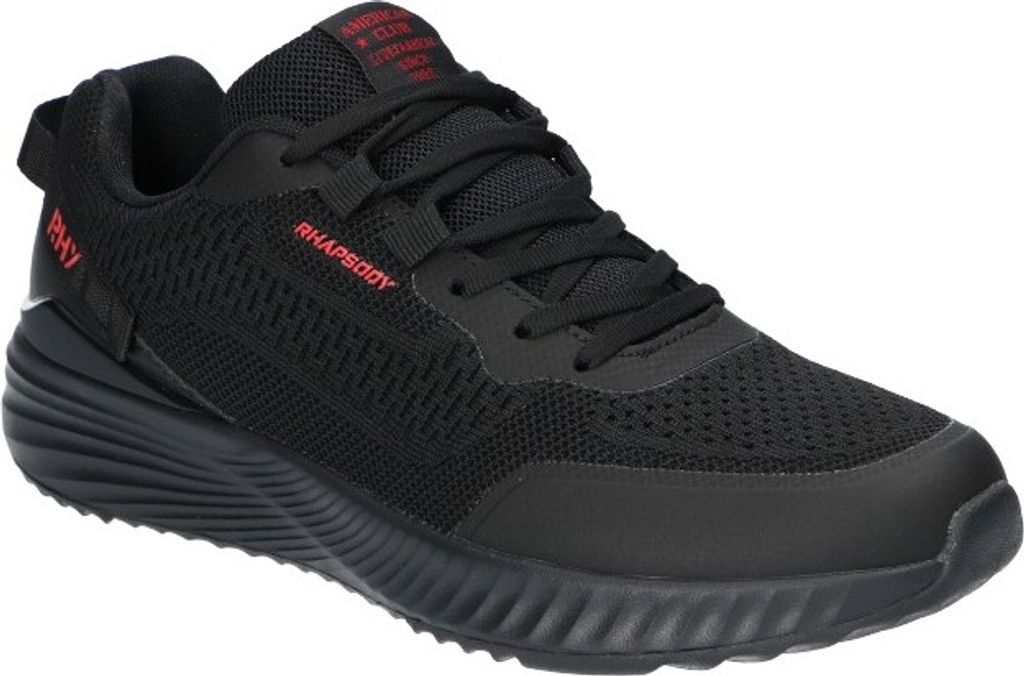 AMERICAN CLUB RH134 Sportschuhe für Herren, Sneakers, Schuheinlage "MEMORY FOAM SYSTEM", Leichte und luftige Schuhe, Schwarz 46