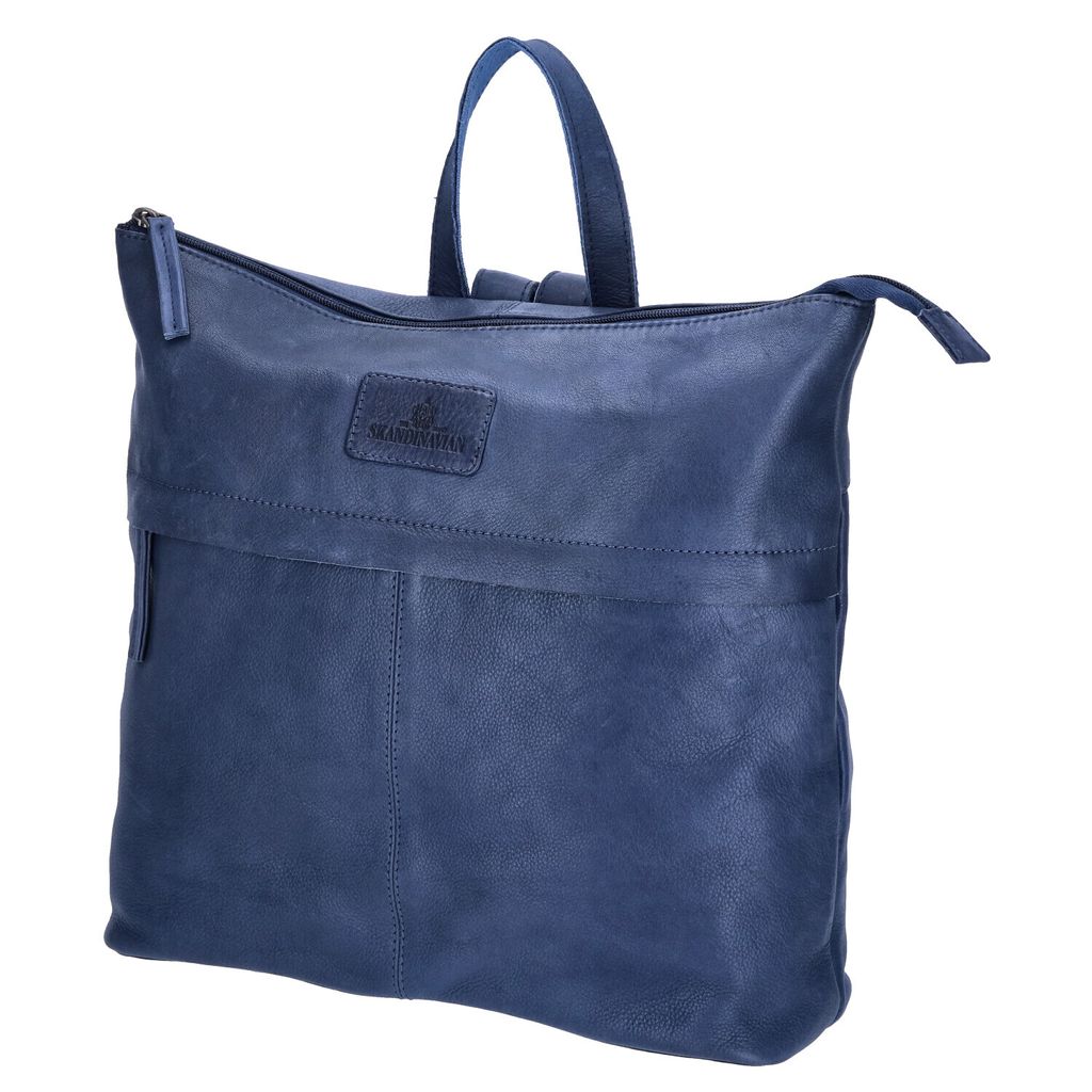 The Skandinavian Brand Damen Leder Rucksack Blue : blau-60 Farbsortierung: blau-60
