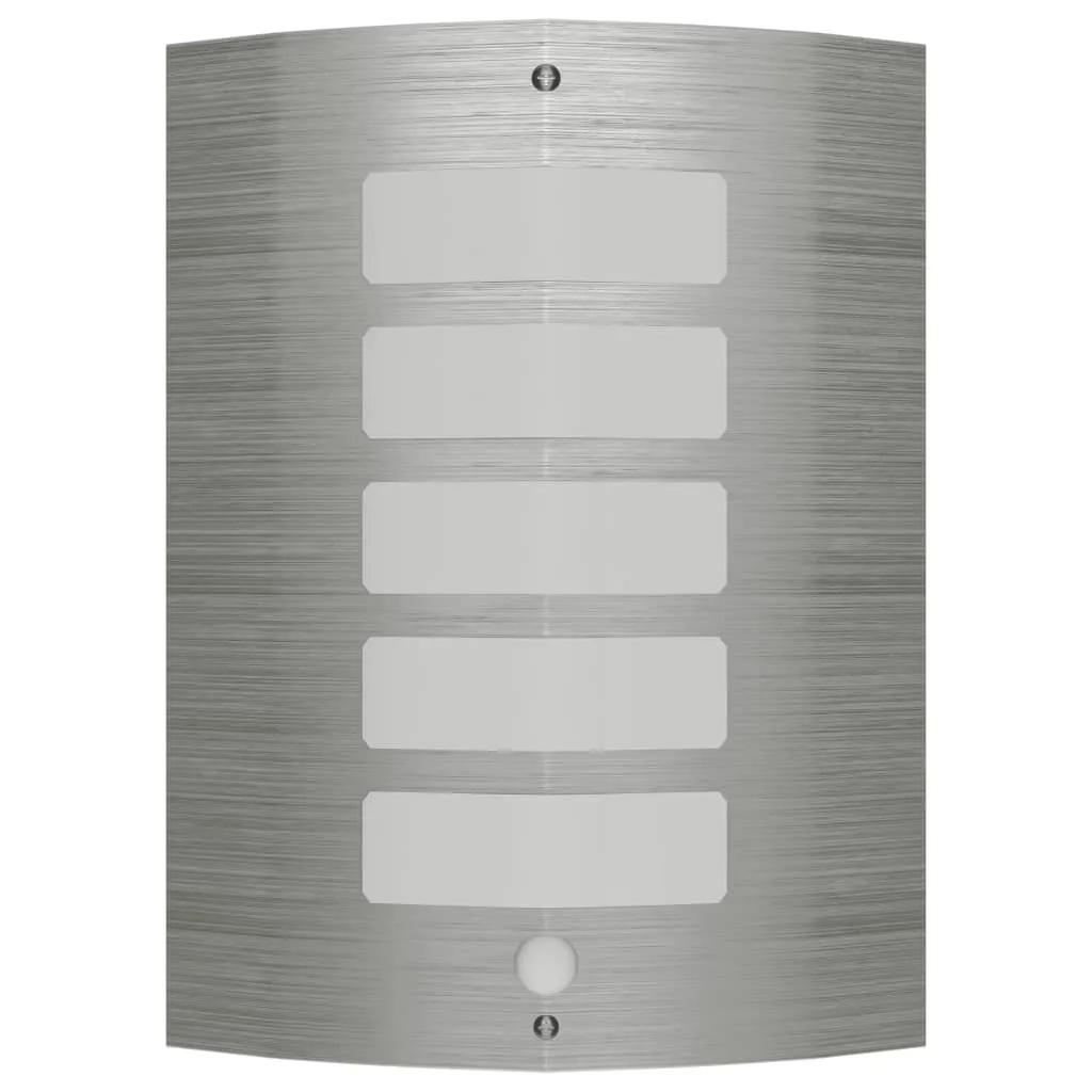 Lampe murale avec capteur de mouvement en acier inoxydable brossé - 15W