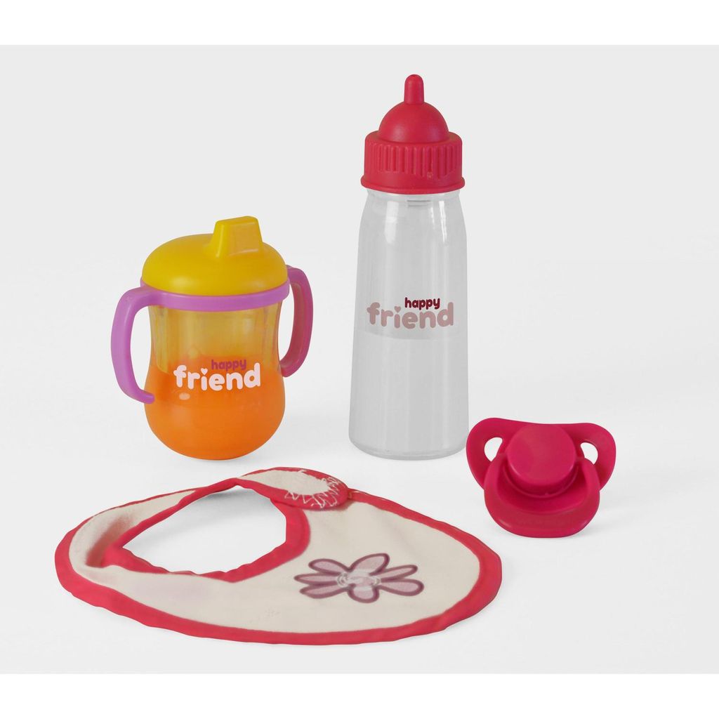 Puppen-Fütterungsset HF Serie mit Milchflasche, Saftbecher, Lätzchen und Schnuller