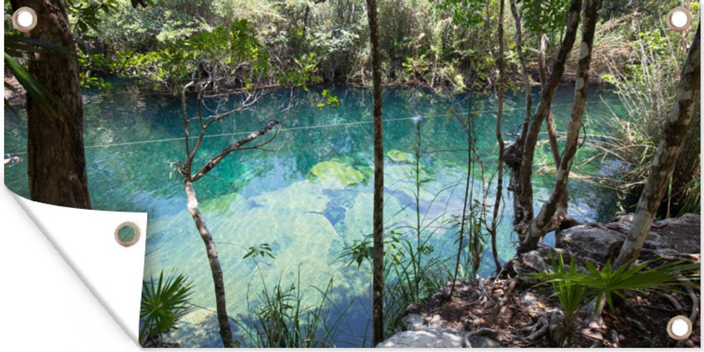 MuchoWow 60x30 cm Outdoor-Poster Gartendeko Sichtschutz Garten Poster für den Garten Mehr in den Wäldern von Tulum Mexiko