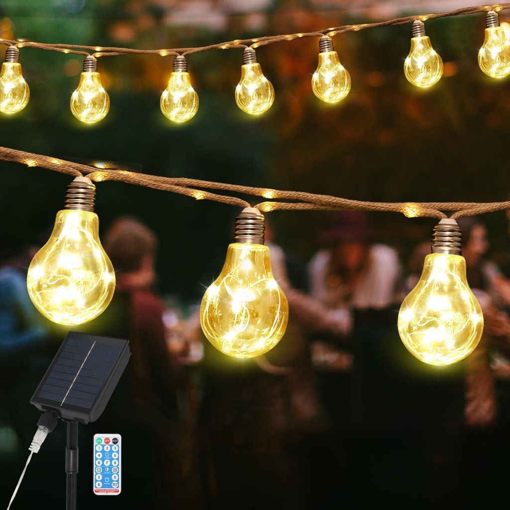 Salcar 5M LED Lichterkette Außen Solar & USB  10 Glühbirne Produktbild 