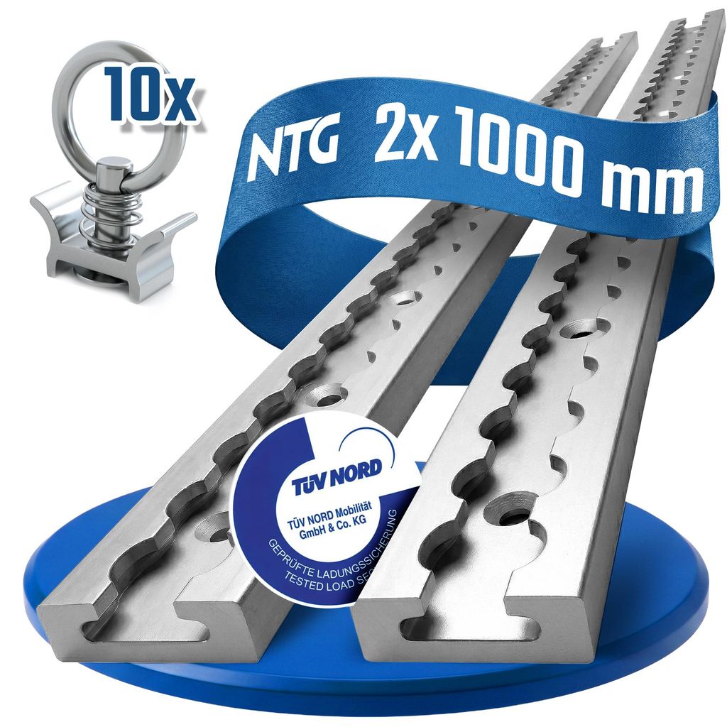 Airlineschiene Zurrschiene 2 x 1 m 1 Meter eckig m. Bohrung Produktbild 