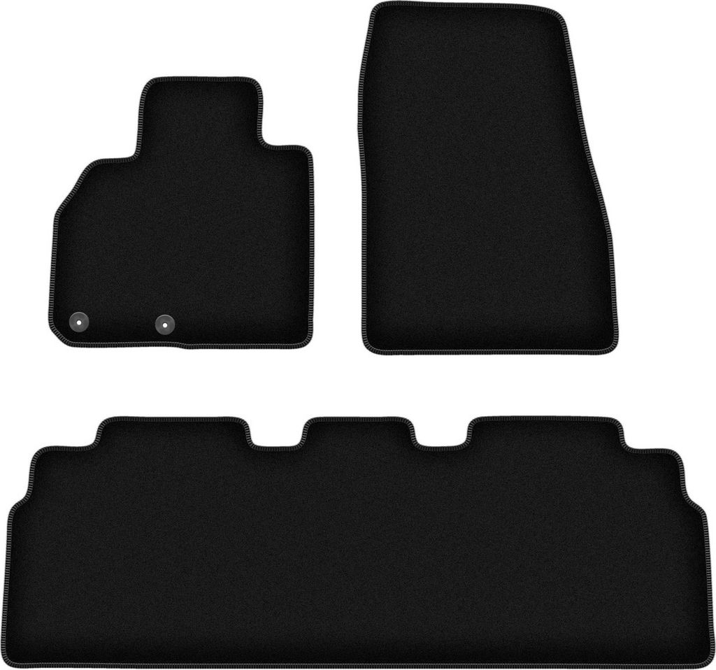 Wielganizator Velours-Autoteppiche – passend für Renault Espace (Initiale, Bj. 2015-) – schwarz, passgenau, mit Befestigungen set 3 Stk.