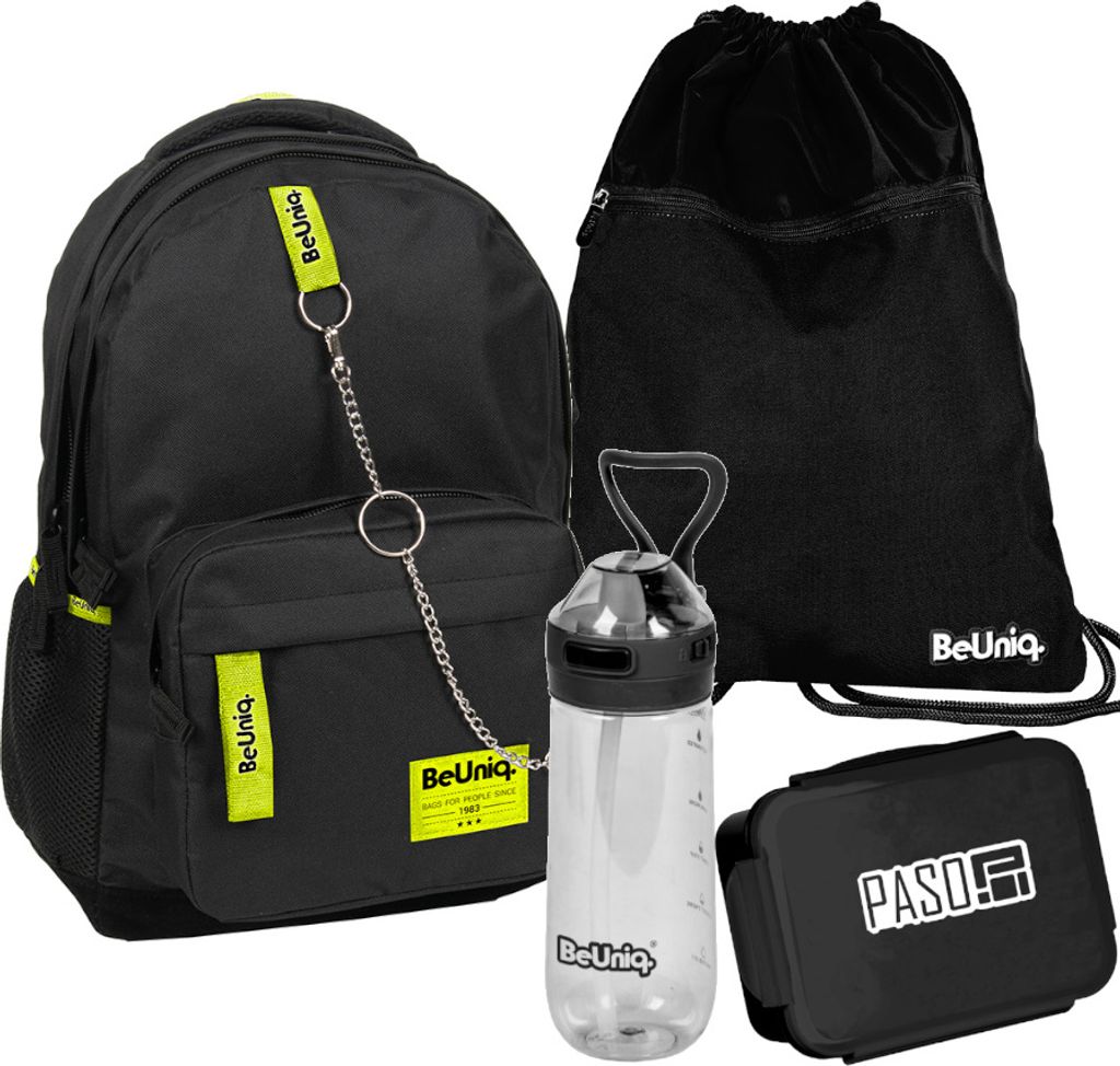 PASO SCHWARZ-GELB jugend SCHULRUCKSACK - 4-TEILIGES SET Produktbild 