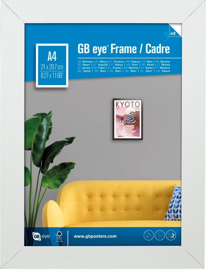 GBEYE - MDF White Frame - A4 - A4 - 21 9,7cm -