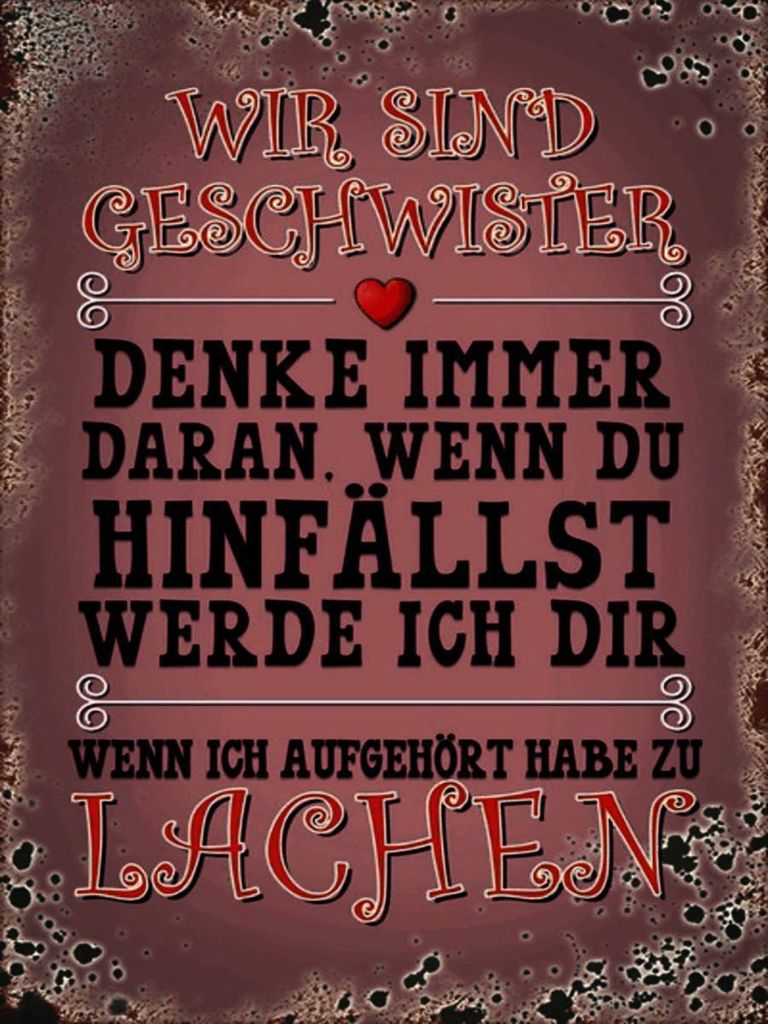 vianmo Holzschild 40x30 cm wir Geschwister denke immer