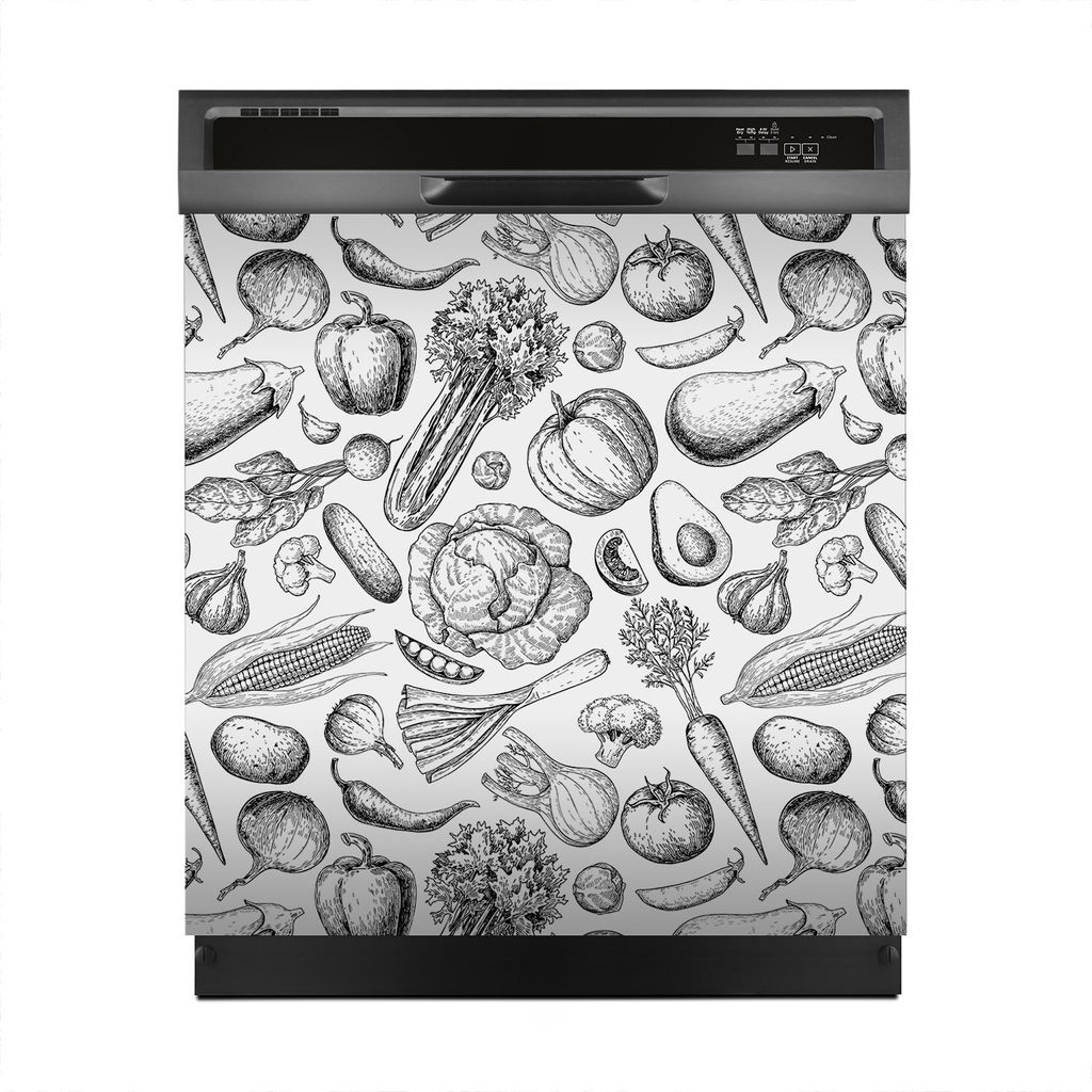 Magnete Dekorative 60x60 cm Küche Magnetmatte Spülmaschine - Gemüse Vegetarisch