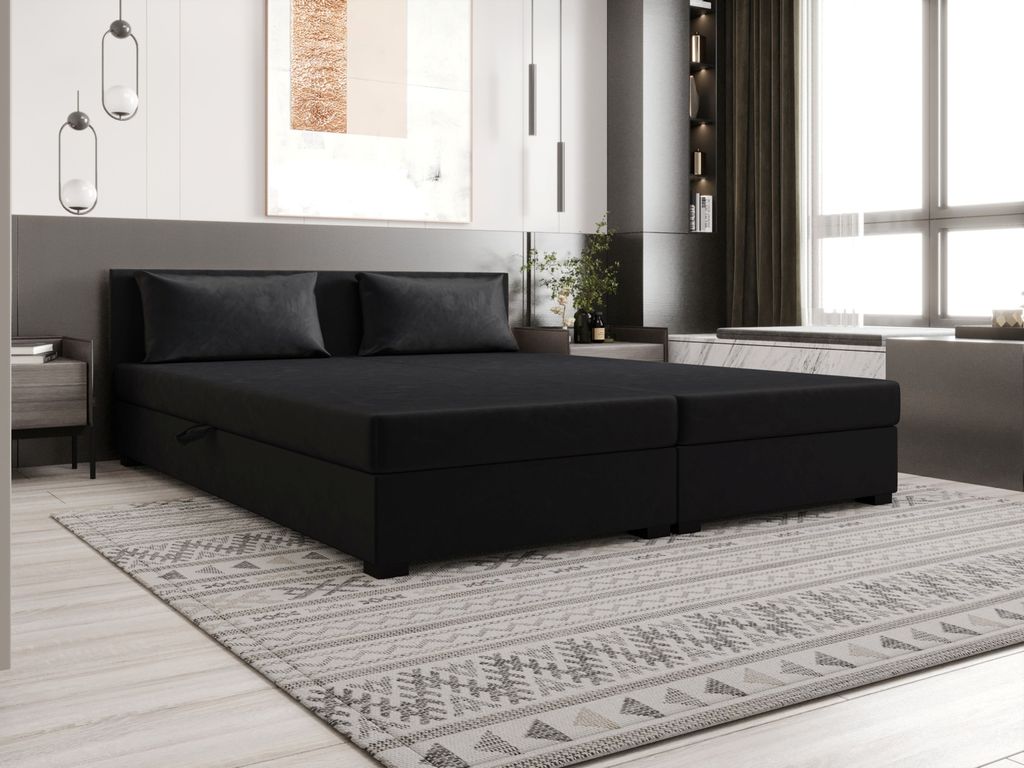 Doppelbett im kontinentalen Stil 180x200 ROSIE 14 - graphit