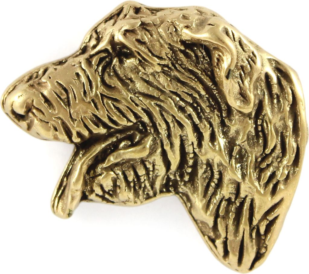 Irischer Wolfshund, Irish Wolfhound II - Vergoldete Brosche, eleganter Hundeschmuck, einzigartige Brosche der Marke Art-Dog