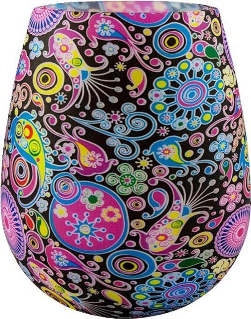 Silikon-Trinkglas mit Muster - Blumen