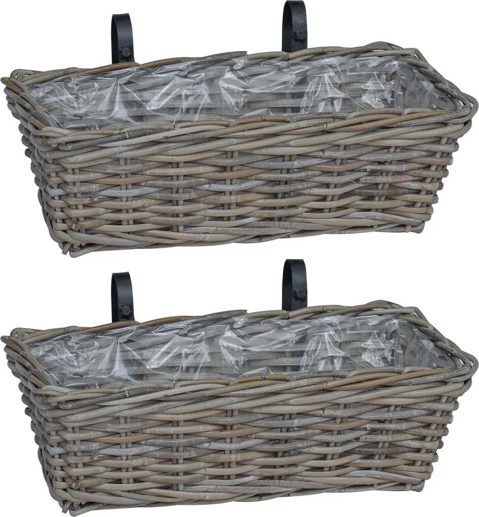 Panier à jardinière suspendu gris 2 pcs : fini le balcon encombré
