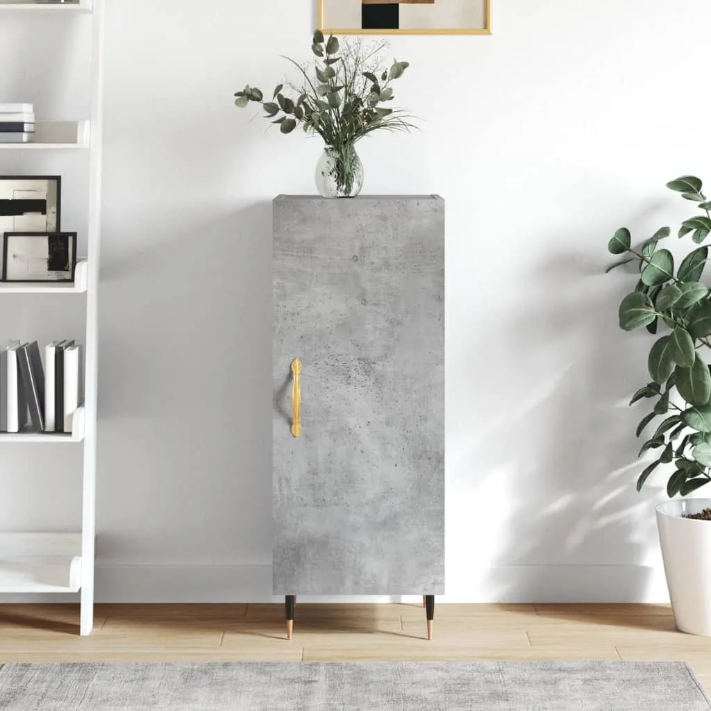 vidaXL Credenza grigio cemento 34,5x34x90 cm materiale a base di legno