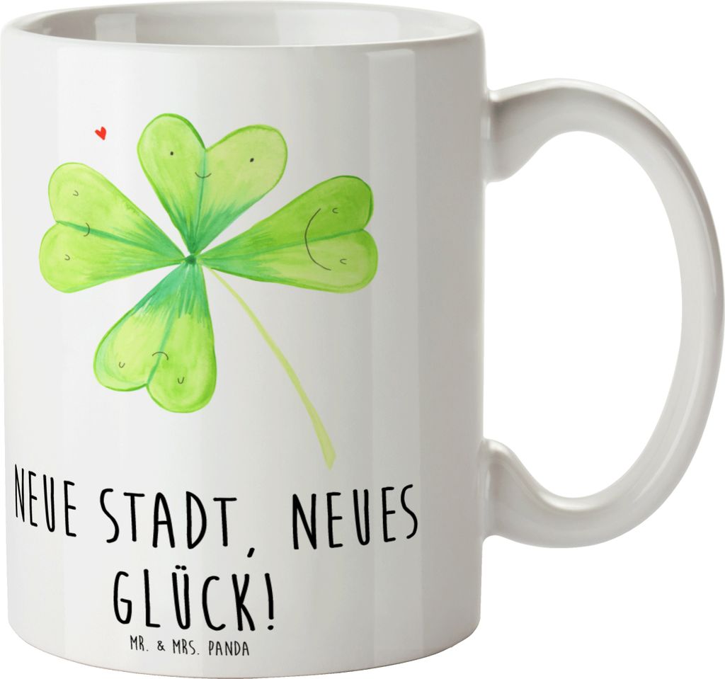 Mr. & Mrs. Panda Teetasse Umzug neue Stadt - Weiß - Geschenk, Becher, Vertrauem, Lächeln ins Gesicht zaubern, Veränderungen, Kaffeetasse, Tasse,...