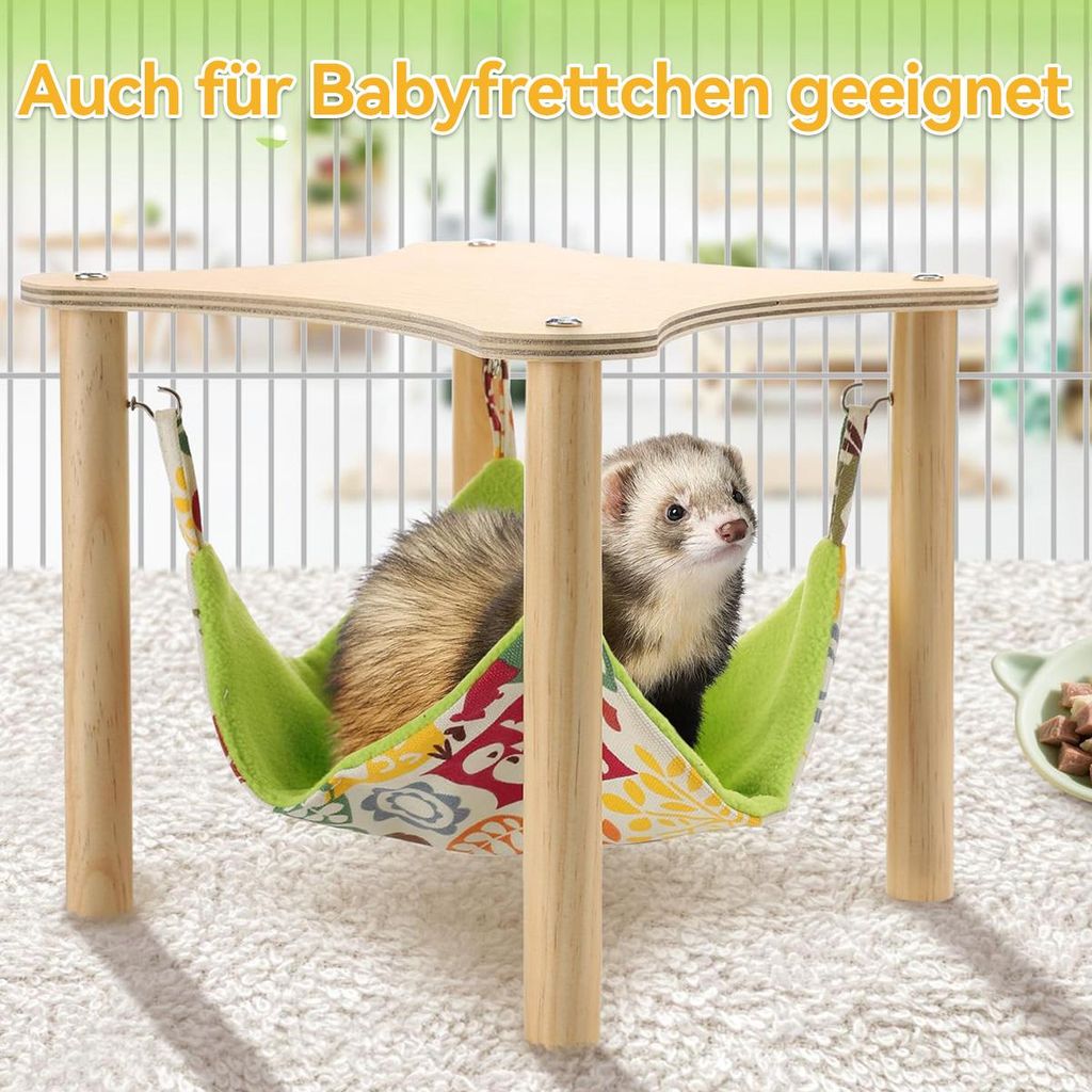 Meerschweinchen Hngematte mit Echtholz-Gestell,28x28x24cm