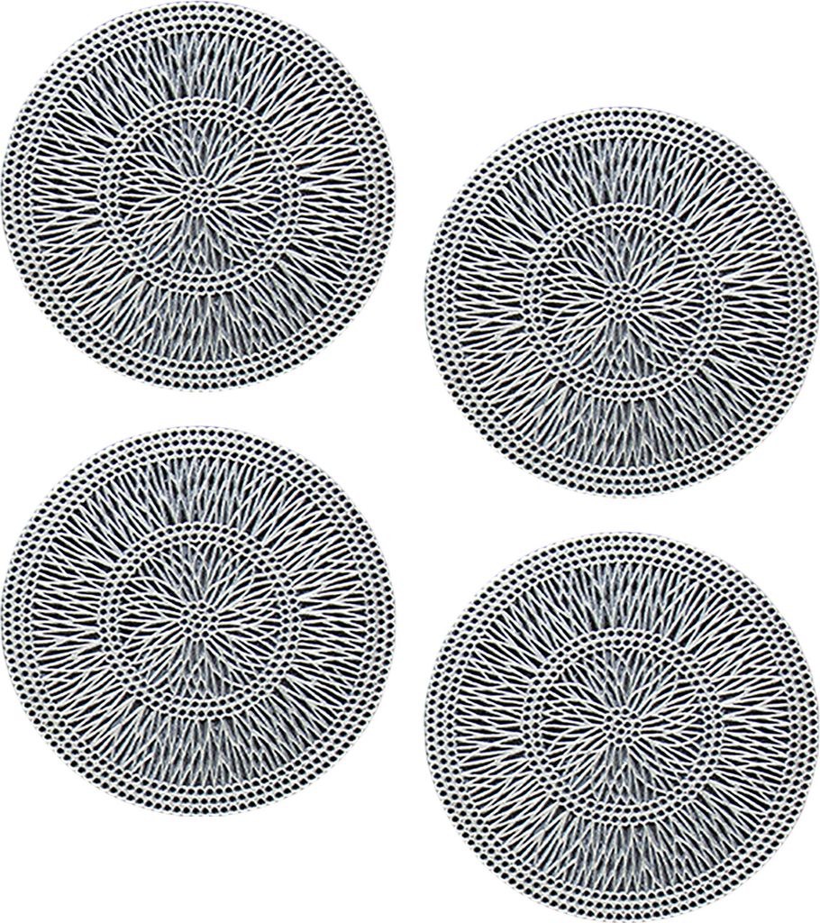 4pcs Coaster Non-Slip Good Wärmeisolierung Ultra-dünn nordisch hohle Gilding Esstisch Cup Matte für Zuhause-Silber