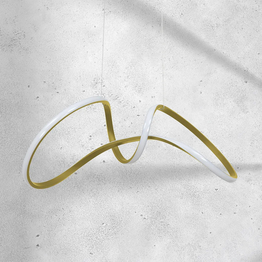 Éclairage Table à Manger Lustre LED TESORO Blanc et Or 90x30 cm - 3